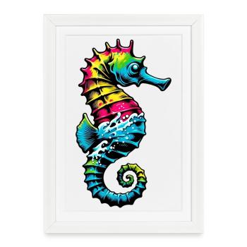 Hippocampe - Affiche encadrée (27 × 37 cm) - blanc - Devant