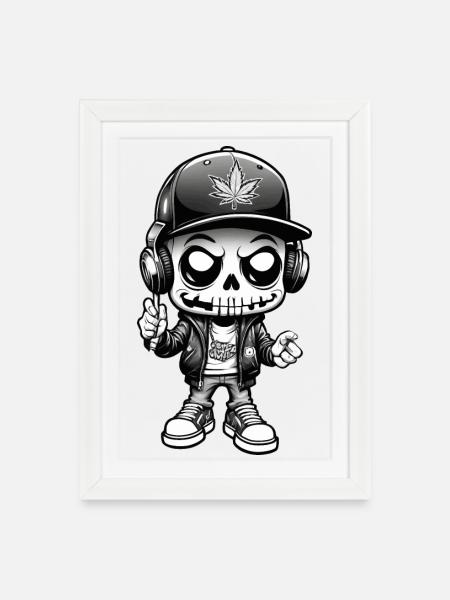 Chill mal - Gerahmtes Poster (27 × 37 cm) - Weiß