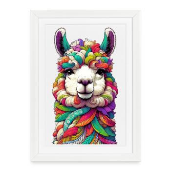 Alpaca - Framed poster (27 × 37 cm) - white - Front