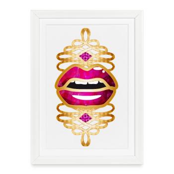 Magnifique motif de broche dorée - Affiche encadrée (27 × 37 cm) - blanc - Devant