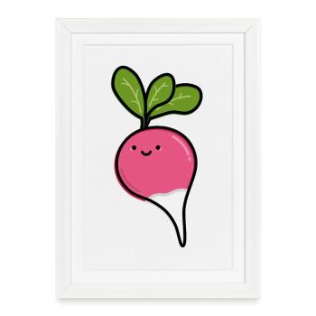 Cute Radish - Framed poster (27 × 37 cm) - white - Front