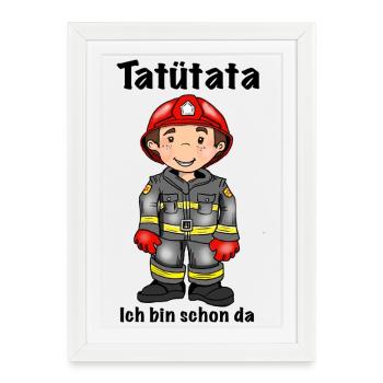 Fireman - Framed poster (27 × 37 cm) - white - Front