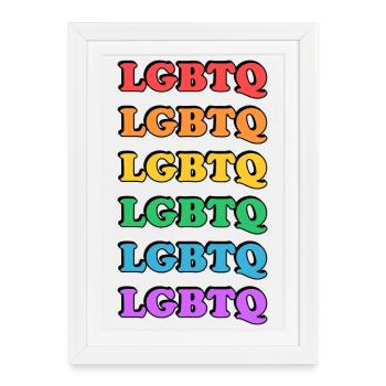 Rainbow LGBTQ - Affiche encadrée (27 × 37 cm) - blanc - Devant