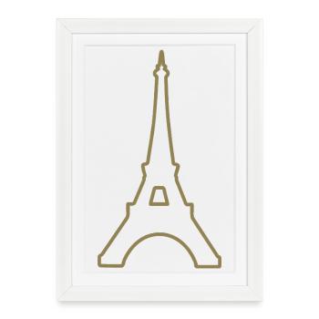 Eiffel Tower Paris minimalist landmark - Framed poster (27 × 37 cm) - white - Front