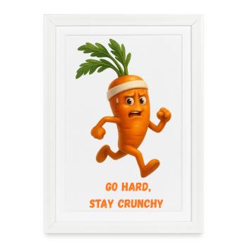 CarottesGo Hard Reste Croquante Caricature - Affiche encadrée (27 × 37 cm) - blanc - Devant