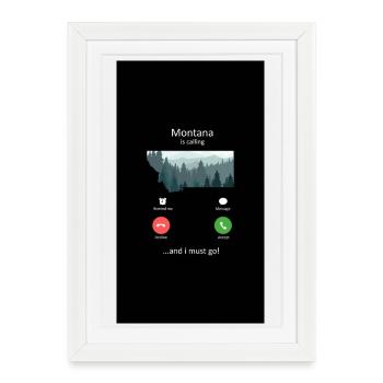 Le Montana m’appelle et je dois y aller cadeau de la fierté d’État - Affiche encadrée (27 × 37 cm) - blanc - Devant