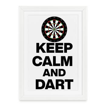RESTE CALME ET CONTINUE ! 180 DARTS CADEAU JOUEUR - Affiche encadrée (27 × 37 cm) - blanc - Devant