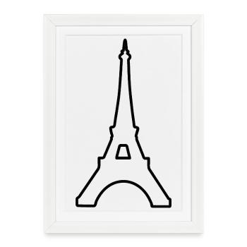 Eiffel Tower Paris minimalist landmark - Framed poster (27 × 37 cm) - white - Front
