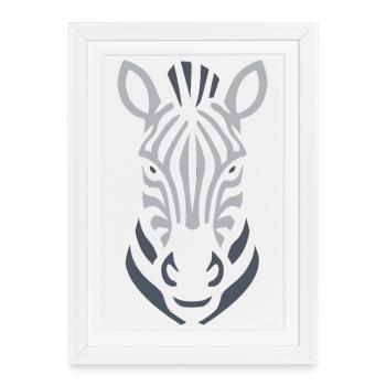 Zebra Silhouette Line Art - Framed poster (27 × 37 cm) - white - Front