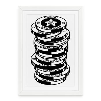 Casino - Affiche encadrée (27 × 37 cm) - blanc - Devant