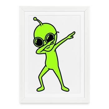 Alien Dab - Affiche encadrée (27 × 37 cm) - blanc - Devant