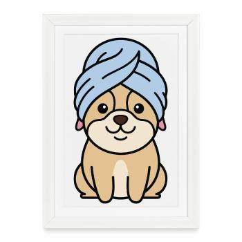 Humour canin - Affiche encadrée (27 × 37 cm) - blanc - Devant