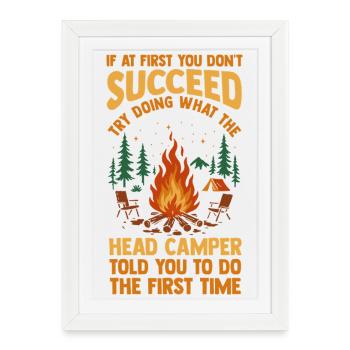 Camping Bonfire Camp Life Forest Camper - Framed poster (27 × 37 cm) - white - Front