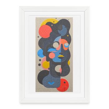 Motifs géométriques abstraits dans le design artistique - Affiche encadrée (27 × 37 cm) - blanc - Devant