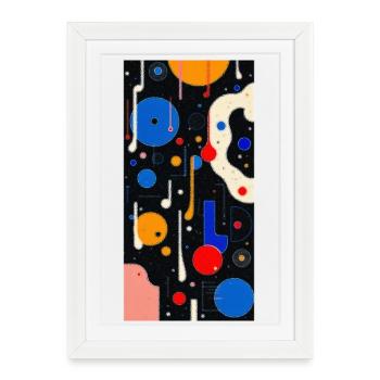 Vibrant, abstract, geometric design - Framed poster (27 × 37 cm) - white - Front