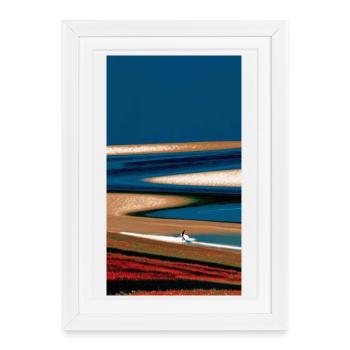 Surfeur de plage - Affiche encadrée (27 × 37 cm) - blanc - Devant