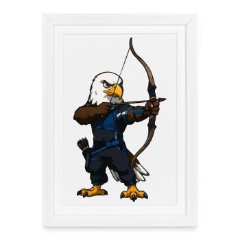 Illustration de l’archer aigle - Affiche encadrée (27 × 37 cm) - blanc - Devant