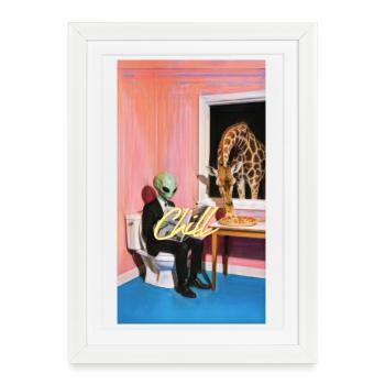 Chill Surreal Alien - Framed poster (27 × 37 cm) - white - Front