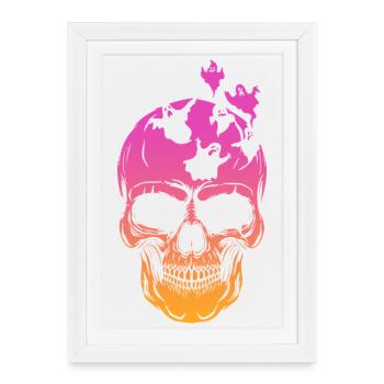 Fantôme d’Halloween Fantôme de Crâne d’Halloween - Affiche encadrée (27 × 37 cm) - blanc - Devant