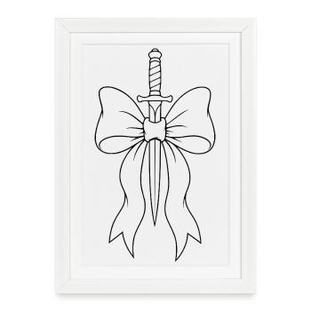 Dagger Loop Line Art - Framed poster (27 × 37 cm) - white - Front