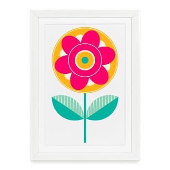 Cute Colorful Flower - Framed poster (27 × 37 cm) - white - Front