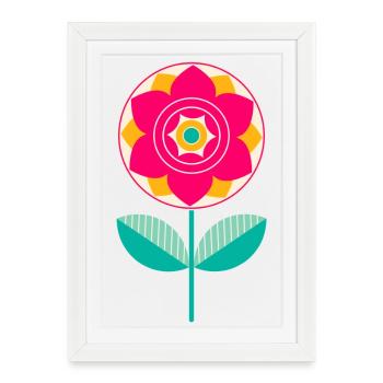 Cute Colorful Flower - Framed poster (27 × 37 cm) - white - Front