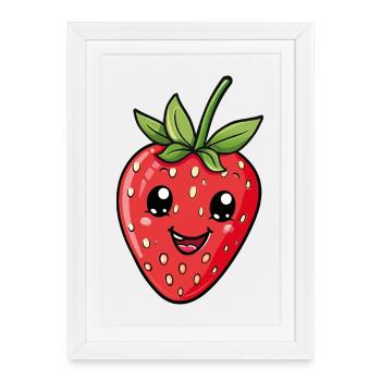 Strawberry - Framed poster (27 × 37 cm) - white - Front
