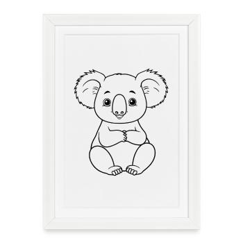 Minimalistic Koala - Framed poster (27 × 37 cm) - white - Front