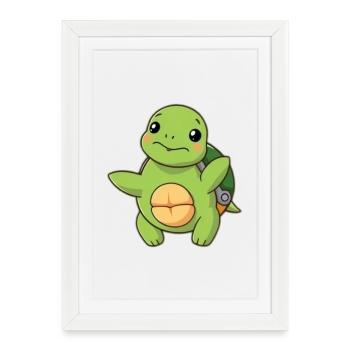 Turtle Turtles - Framed poster (27 × 37 cm) - white - Front