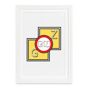 Genz Abstract Logo - Framed poster (27 × 37 cm) - white - Front
