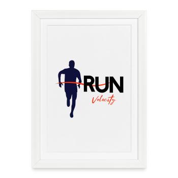 Courir - Affiche encadrée (27 × 37 cm) - blanc - Devant
