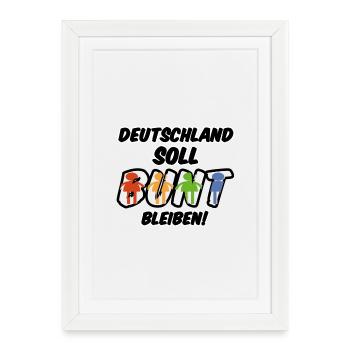 Buntes Deutschland Geschenk - Gerahmtes Poster (27 × 37 cm) - Weiß - Vorne