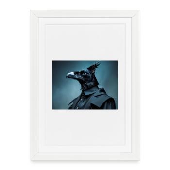 Conception de portrait d’aigle mystique - Affiche encadrée (27 × 37 cm) - blanc - Devant