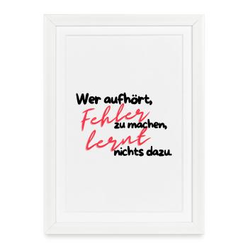Les erreurs enseignent l’écriture rouge - Affiche encadrée (27 × 37 cm) - blanc - Devant
