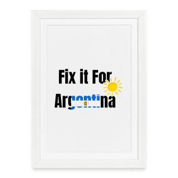 Fix It For Argentina Sun Logo - Framed poster (27 × 37 cm) - white - Front