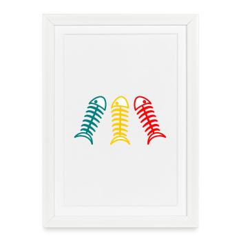 SARDINE. FISH. APRIL FOOLS. EASTER. SEA - Framed poster (27 × 37 cm) - white - Front
