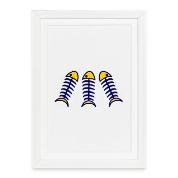 SARDINE. FISH. APRIL FOOL. EASTER. SEA - Framed poster (27 × 37 cm) - white - Front