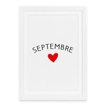 Future maman Septembre – Bébé en route ❤️ - Affiche encadrée (27 × 37 cm) - blanc - Devant