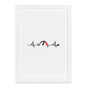 Red Segment Bow Logo Pattern - Framed poster (27 × 37 cm) - white - Front
