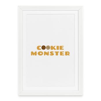 Keks Monster - Affiche encadrée (27 × 37 cm) - blanc - Devant