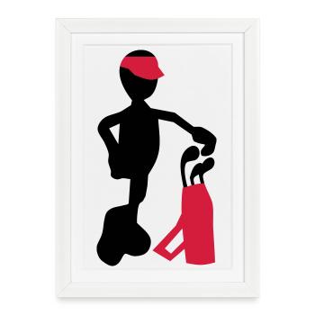 golf - Affiche encadrée (27 × 37 cm) - blanc - Devant