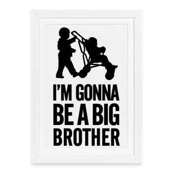 I'm gonna be a big brother baby car - Affiche encadrée (27 × 37 cm) - blanc - Devant