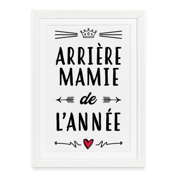 Mamie / Mamy / Grand Mere / Grand-Mère / Bébé - Affiche encadrée (27 × 37 cm) - blanc - Devant