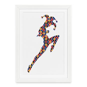 Arlequin - Affiche encadrée (27 × 37 cm) - blanc - Devant