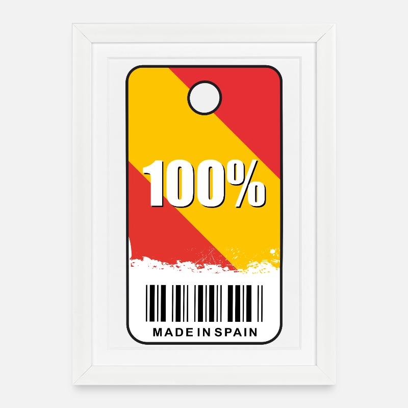 100% Made in Spain - Affiche encadrée (27 × 37 cm) - blanc