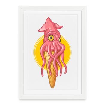 glace encornet - Affiche encadrée (27 × 37 cm) - blanc - Devant