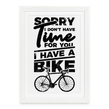 Slogan vélo - Affiche encadrée (27 × 37 cm) - blanc - Devant