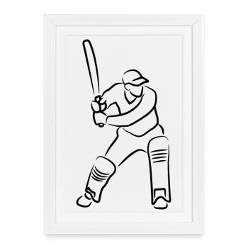 Le gars du cricket - Affiche encadrée (27 × 37 cm) - blanc - Devant