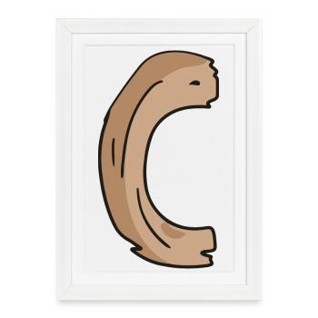 Letter C Wood Wooden Letter Name - Framed poster (27 × 37 cm) - white - Front