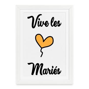 LONG LIVE THE BRIDE AND GROOM - Framed poster (27 × 37 cm) - white - Front